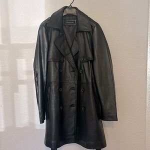 Authentic Wilson Leather Women’s double breasted mid trench coat medium M